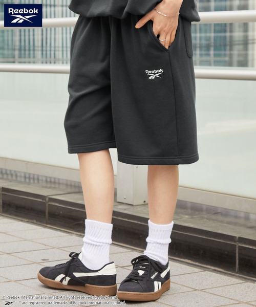 Reebok/リーボック 別注 セットアップ ダブルロゴ刺繍 ドロスト半袖