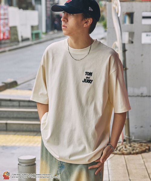 TOM and JERRY】別注 トムとジェリー グラフィック刺繍半袖Tシャツ