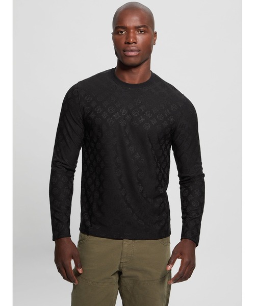 LS Tonal Peony Jacquard Crew 長袖Tシャツ | GUESS(ゲス) JAPAN 公式