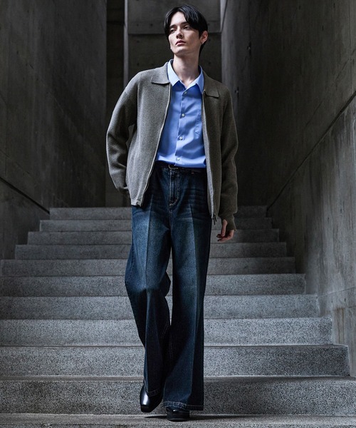 CLEL】Minimal Collar Drivers Knit Shirt/ ミニマルカラードライバー