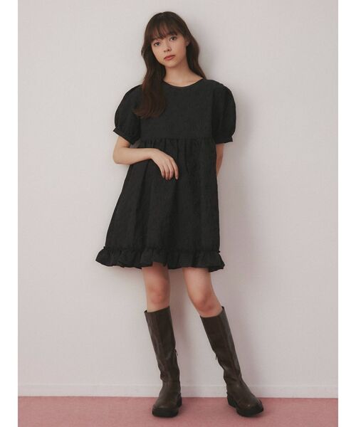 merry jenny（メリージェニー）の「flowerジャガードミニワンピース