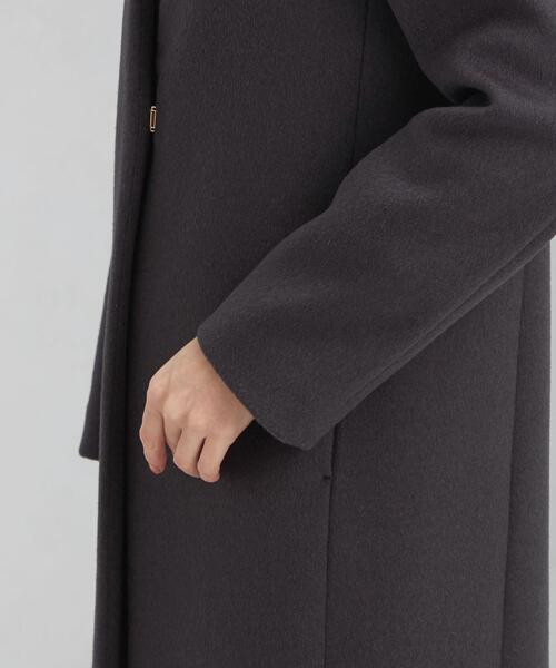 パラスパレス】ノーカラーコート ダークグリーン 2352