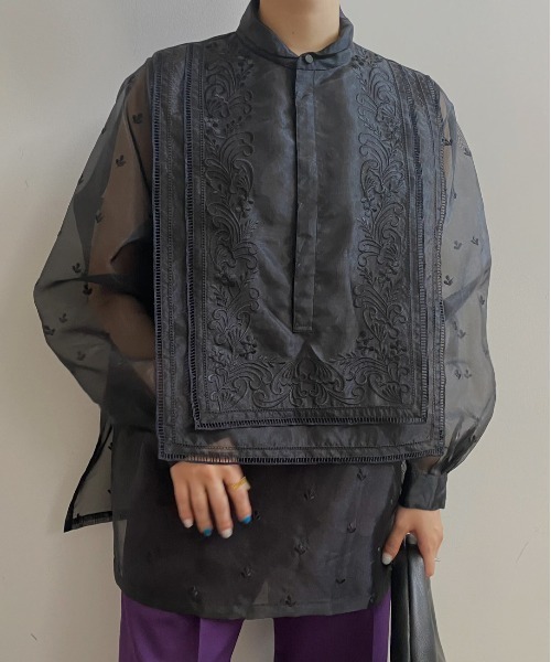 Ameri（アメリ）の「SHEER EMBROIDERED SHIRT（シャツ/ブラウス）」 - WEAR