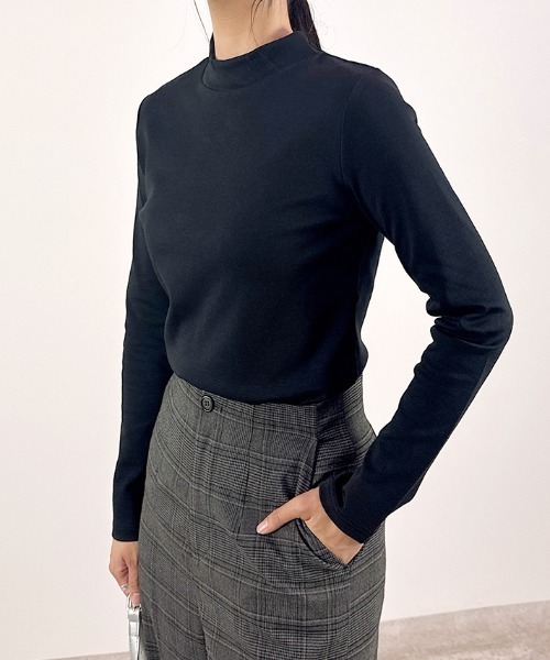 セール】【高すぎないハイネックで骨ストにも◎】コットン100％プチ