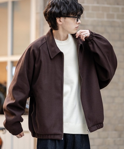 オーバーサイズ ウールテックメルトン ドルマンスリーブショート