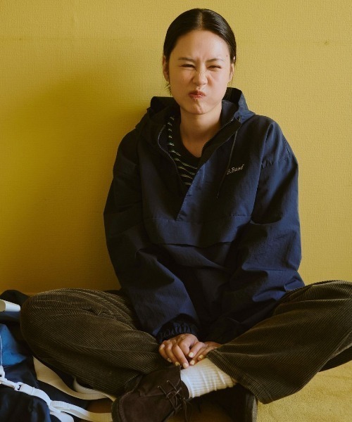 Broken Base ナイロンテックアノラック ブルー ナイロンテック