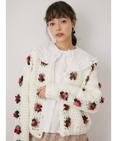 merry jenny（メリージェニー）の「ノーカラークロシェカーディガン