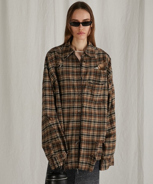 PRANK PROJECT（プランクプロジェクト）の「ダメージチェックシャツ