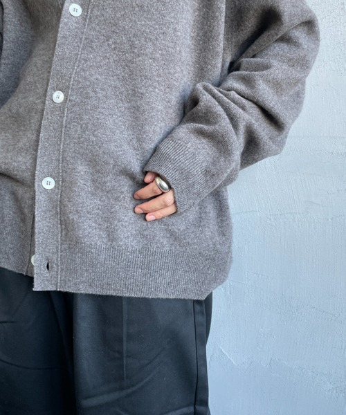 DANTON/ダントン] ワンポイントロゴ Vネックニットカーディガン