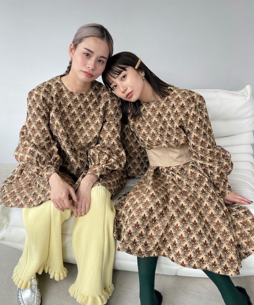 ジャガードフラワードレス【SANSeLF】 sanw21（ワンピース）｜SANSeLF