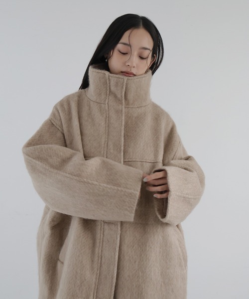 hellam（へラム）の「シャギースタンドカラーコート（ステンカラー