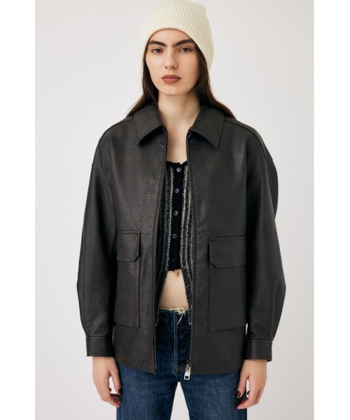 MOUSSY（マウジー）の「F/LEATHER BIG ジャケット（ライダース