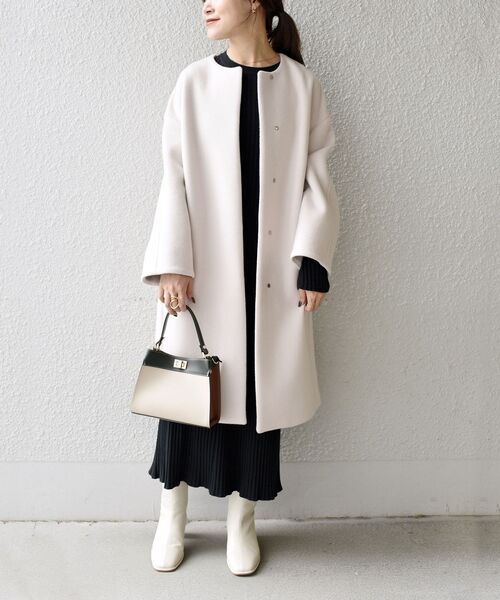 SHIPS（シップス）の「SUPER140 コクーンノーカラーコート◇（ノー