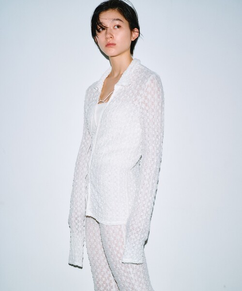 CODE A（コードエー）の「◇CODE A｜shrink lace blouse（シャツ