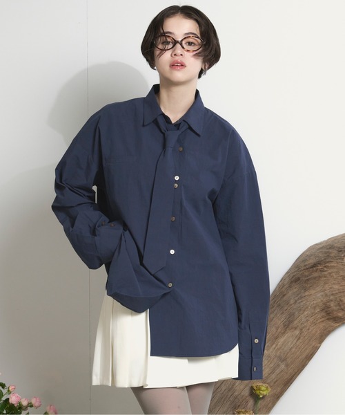loin nuit（ロワンニュイ）の「nuance button tie shirt / ニュアンス