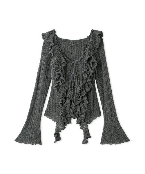 セール】ラッフルデザインニットプルオーバー（ニット/セーター