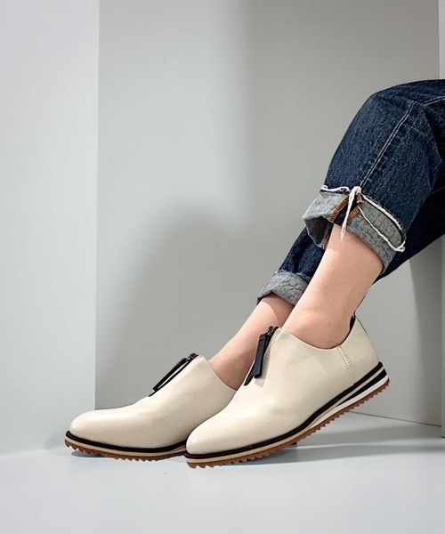 本革/2.5cmヒール】センタージップシューズ ALL BLACK│Jeffrey