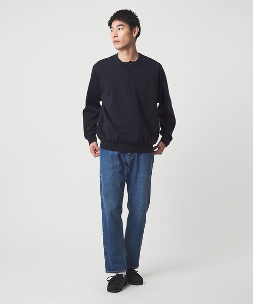 セール】ダブルフェイス ヘンリーネック ニット（ニット/セーター