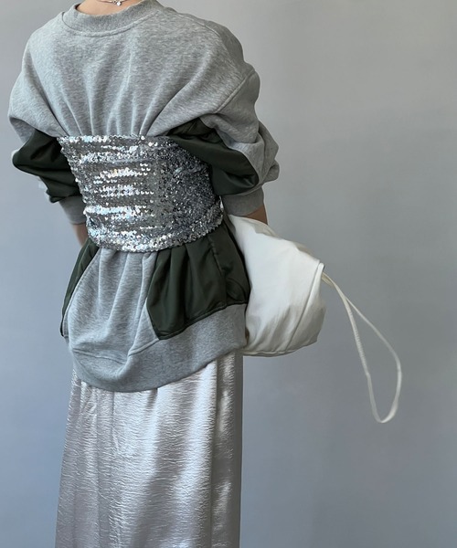 chuclla（チュクラ）の「異素材パネルデザイン 2トーン プルオーバー