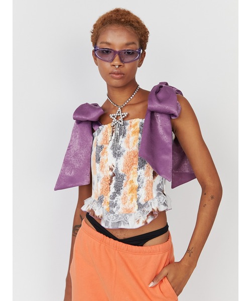 PAMEO POSE（パメオポーズ）の「Saturday Night Corset Orange（シャツ