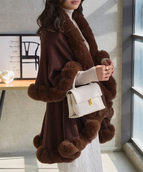 セール】フェイクファーケープコート（ポンチョ）｜KOBE LETTUCE