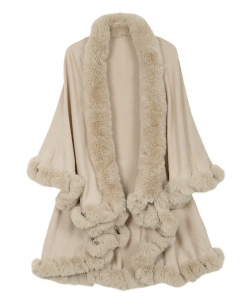 セール】フェイクファーケープコート（ポンチョ）｜KOBE LETTUCE