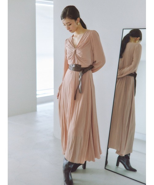 FRAY I.D（フレイアイディー）の「レザーベルトツイストワンピース