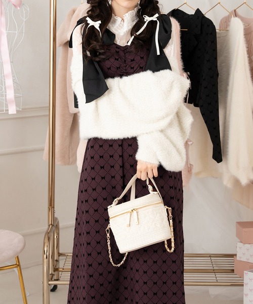 セール】【7周年限定アイテム】リボン柄キャミワンピース【ZOZOTOWN