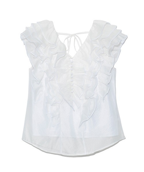 SNIDEL（スナイデル）の「バックデザインフリルブラウス（シャツ