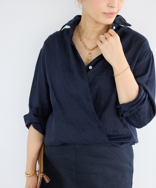 セール】*LINEN WASH CACHE シャツ（シャツ/ブラウス）｜Deuxieme