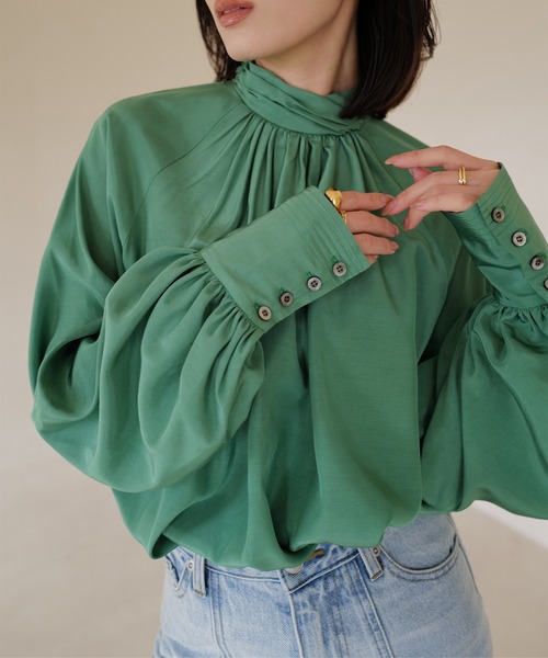 クロスネックボリュームブラウス（シャツ/ブラウス）｜anuans（ア
