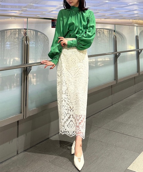 クロスネックボリュームブラウス（シャツ/ブラウス）｜anuans（ア