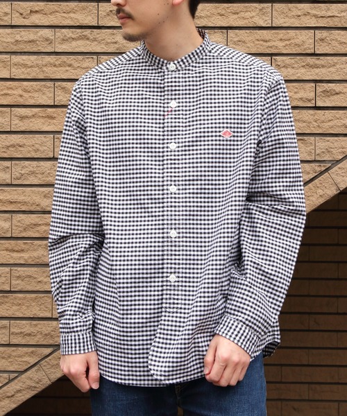 DANTON/ダントン バンドカラーシャツロングスリーブ チェック