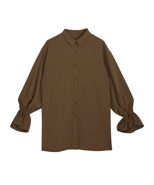 AMERI♡BACK HEARTDESIGNOVER BLOUSE/ブラウン BACK HEART DESIGN OVER