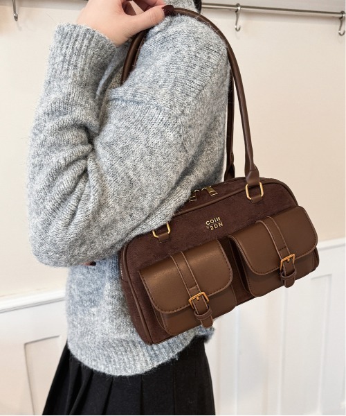 セール】Y2K マルチポケットショルダーバッグ レトロ バックルデザイン