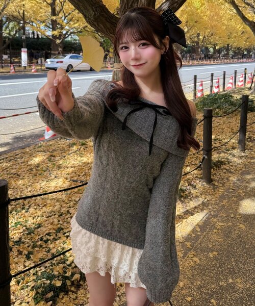 セール】【インフルエンサー企画】YUI girly cable one-piece