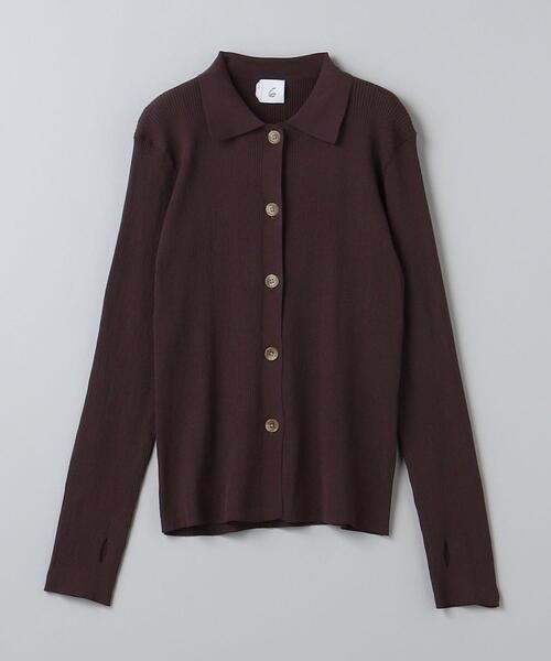 6（ロク）の「＜6(ROKU)＞リブシャツカーディガン 2024SS