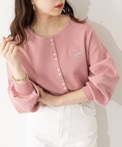 Chico（チコ）の「【2023SS】胸刺繍ボタンカーディガン（カーディガン