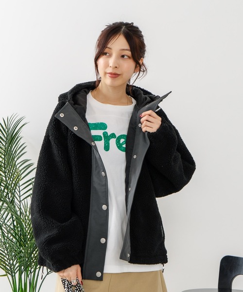 CONVERSE/コンバース】ボア 切り替え フードジャケット（ブルゾン