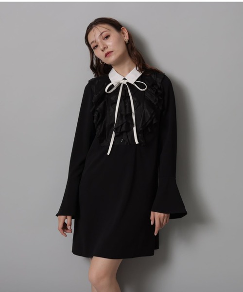 Rirandture（リランドチュール）の「フリルボウタイミニワンピース