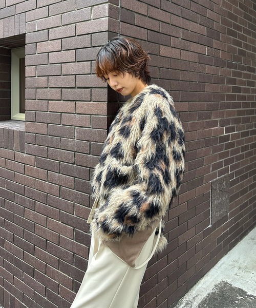 Ameri（アメリ）の「ANIMAL SHAGGY KNIT CARDIGAN（ニット/セーター