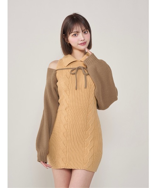 ショートボレロニットミニワンピース（ワンピース）｜Darich