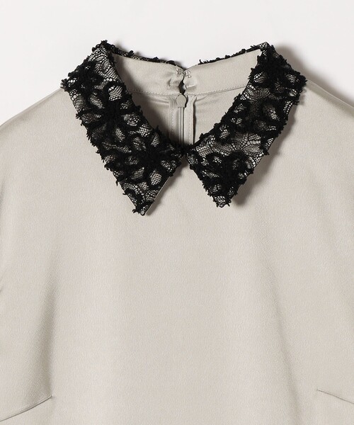 SHIPS any:〈洗濯機可能〉サテン レースカラー ブラウス（シャツ