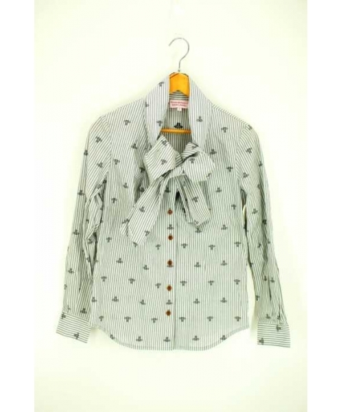 ブランド古着】オーブ柄 リボンシャツ（シャツ/ブラウス）｜Vivienne