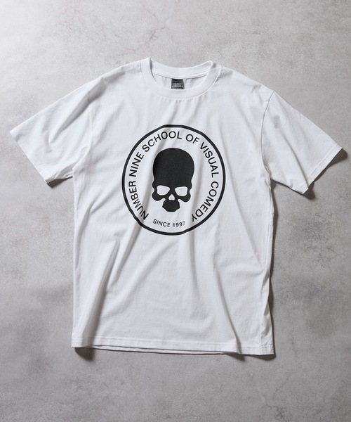SCHOOL OF VISUAL COMEDY_T-SHIRT / スカルモチーフ サークルロゴ T