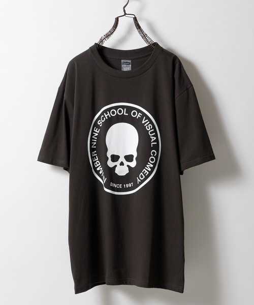 SCHOOL OF VISUAL COMEDY_T-SHIRT / スカルモチーフ サークルロゴ T