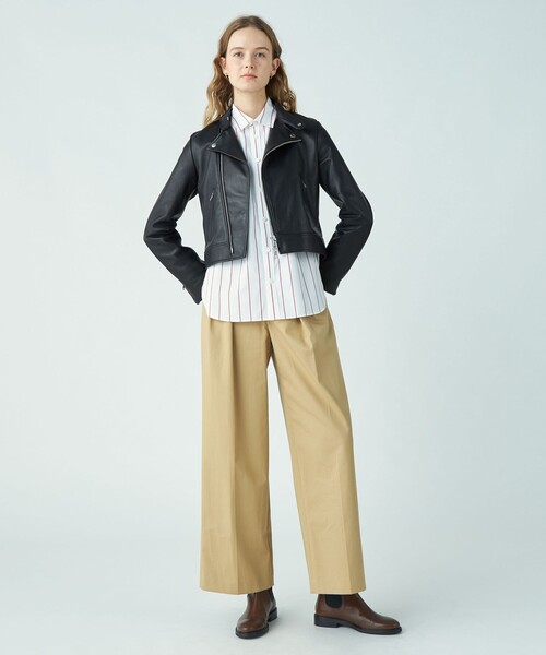 MACPHEE（マカフィー）の「□コットンチノ タックワイドパンツ