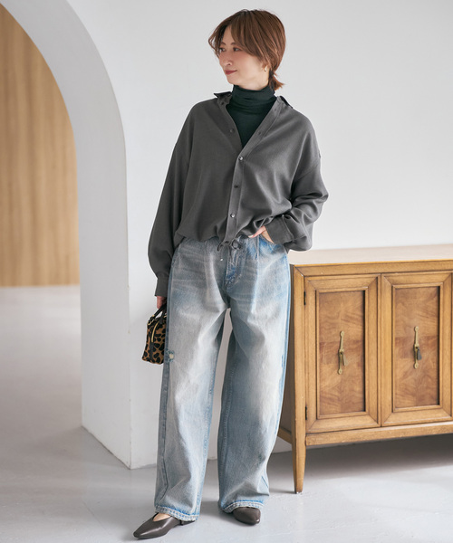 セール】《追加》ウールライクヘムギャザーシャツ（シャツ/ブラウス