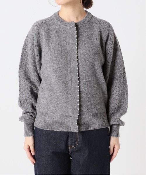 SLOBE IENA（スローブイエナ）の「パール付き柄編みカーディガン