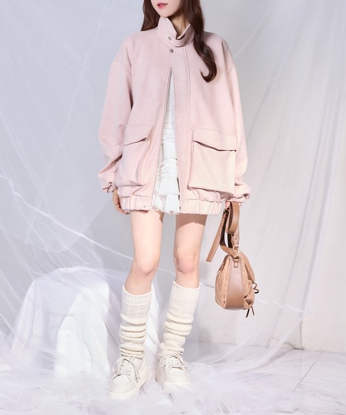 セール】オーバーサイズフェイクレザージャケット（ブルゾン）｜one